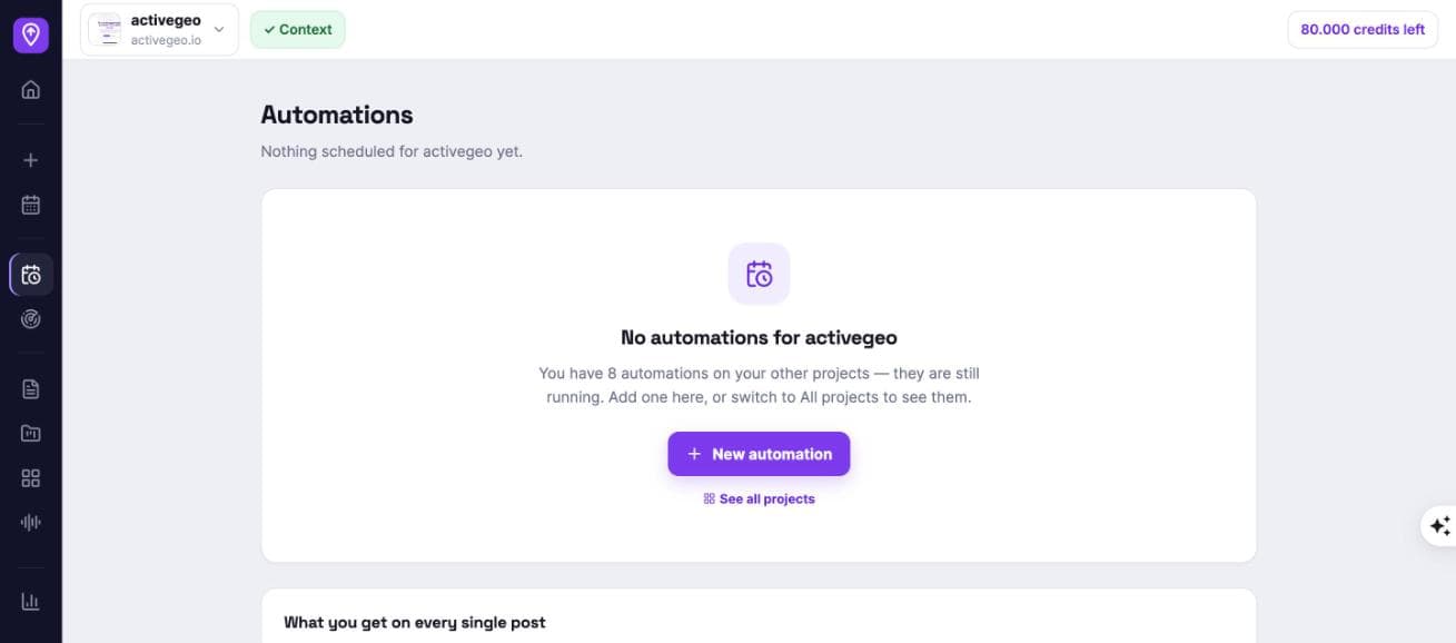 Automations: schedules per project