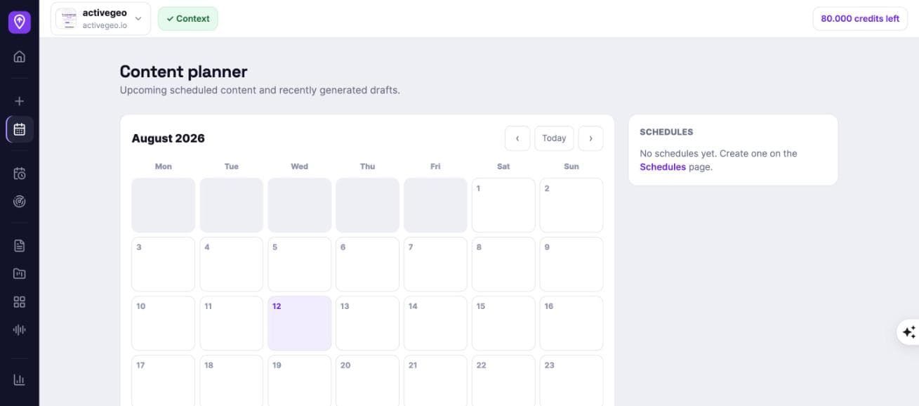 The content planner calendar