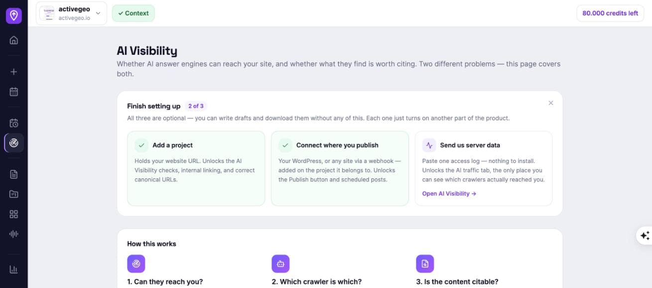 AI Visibility: can they reach you, which crawler is which, is the content citable
